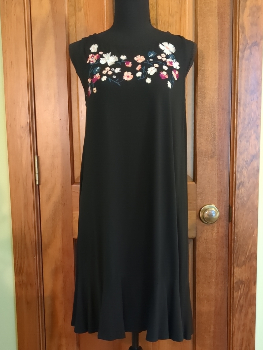 Sleeveless Embroidered Little Black Dress